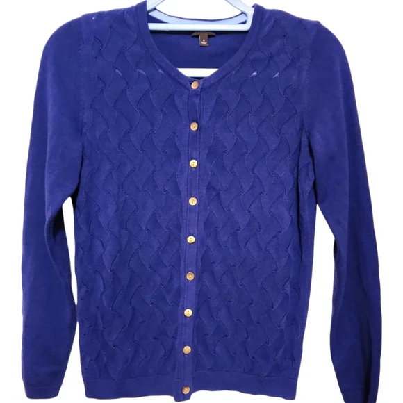 Talbots Colbalt Blue Cardigan Size Small - Picture 3 of 13
